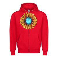 Red sunflower gemstone Zipper Hoodie - JahusDesignShop