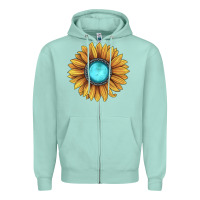 Seafoam sunflower gemstone Zipper Hoodie - JahusDesignShop