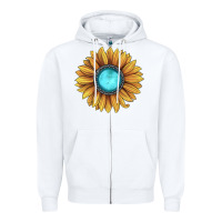 White sunflower gemstone Zipper Hoodie - JahusDesignShop