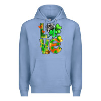 Colony Blue St.Patrick Love With Clover Premium Hoodie - BundleAndBundleShop