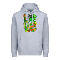 Heather Grey St.Patrick Love With Clover Premium Hoodie - BundleAndBundleShop