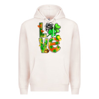 Pale Pink St.Patrick Love With Clover Premium Hoodie - BundleAndBundleShop