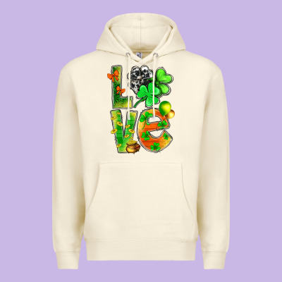 St.patrick Love With Clover Premium Hoodie Designed By Bundleandbundleshop