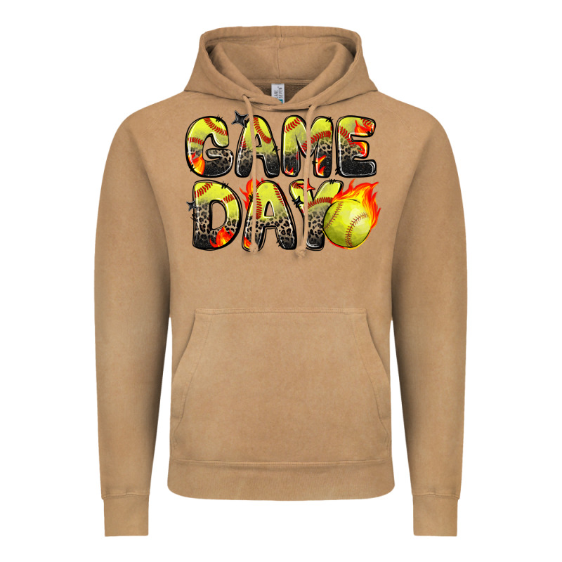 Game Day Softball Leopard Vintage Hoodie by Zillion Design Studio | Teevron