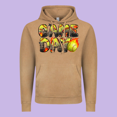 Game Day Softball Leopard Vintage Hoodie Designed By Zillion Design Studio