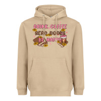 Mushroom drink coffee read books be happy Heavyweight Hoodie - MaliasSmallBusiness