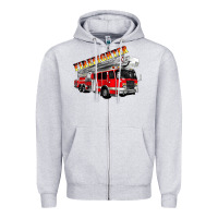 Heather Grey firefighter fire truck Zipper Hoodie - Artiststas