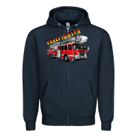 Navy firefighter fire truck Zipper Hoodie - Artiststas