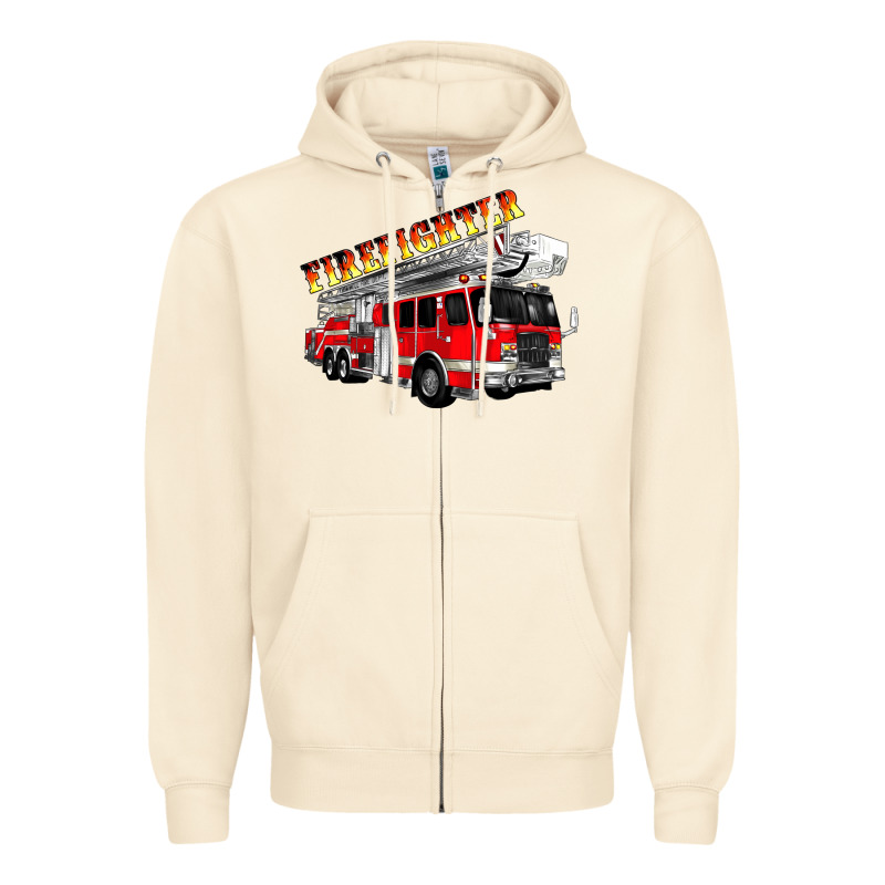 Firefighter Fire Truck Zipper Hoodie by Artiststas | Teevron