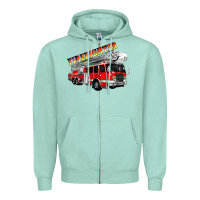 Seafoam firefighter fire truck Zipper Hoodie - Artiststas