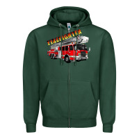 Sports Green firefighter fire truck Zipper Hoodie - Artiststas