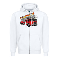 White firefighter fire truck Zipper Hoodie - Artiststas