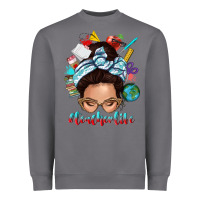 Storm teacher life messy bun Heavyweight Sweatshirt - texasbilliewilder