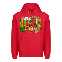 Red St. Patrick's Love Nurse Premium Hoodie - BundleAndBundleShop