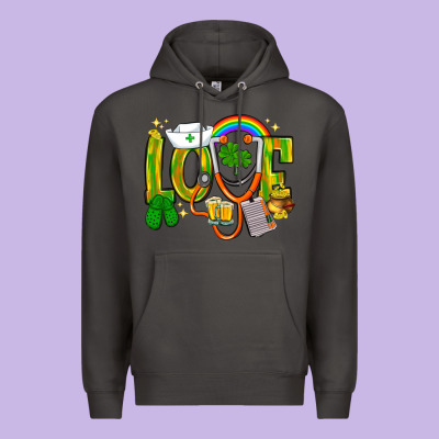 St. Patrick's Love Nurse Premium Hoodie Designed By Bundleandbundleshop