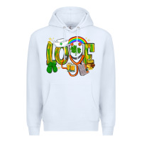 White St. Patrick's Love Nurse Premium Hoodie - BundleAndBundleShop