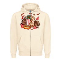 Sandshell Christmas tree cake American football  ball and hot dogs ado Zipper Hoodie - AdoDesignShop
