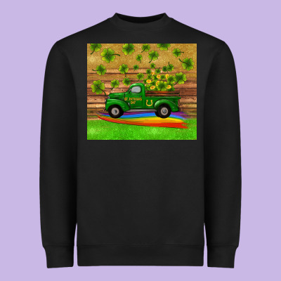Heavyweight Sweatshirt st patricks day truck shamrock with rainbow tumbler