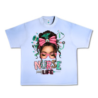 Grape Ice afro messy bun nurse life Urban Heavy Tee - texasbilliewilder