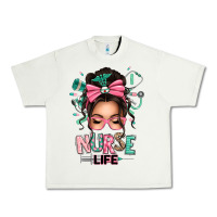 Pistachio afro messy bun nurse life Urban Heavy Tee - texasbilliewilder