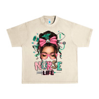 Sandshell afro messy bun nurse life Urban Heavy Tee - texasbilliewilder