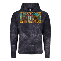 Cloud Black horses with leopard and sunflowers Vintage Hoodie - RanaPortraitStore