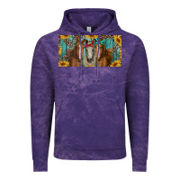 Cloud Purple horses with leopard and sunflowers Vintage Hoodie - RanaPortraitStore