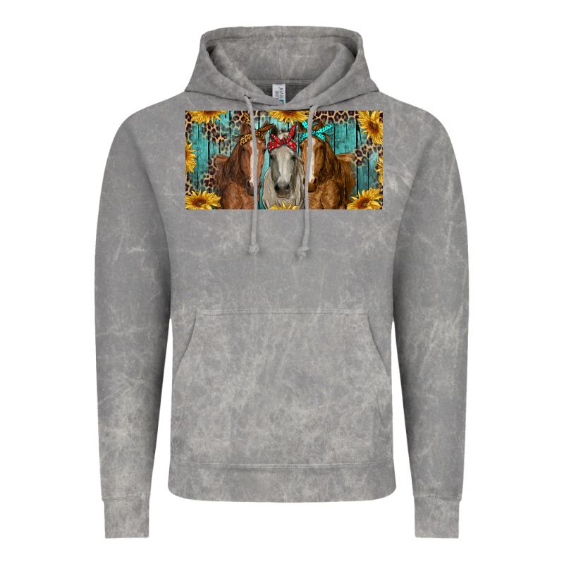 Horses With Leopard And Sunflowers Vintage Hoodie by RanaPortraitStore | Teevron