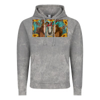 Cloud Rock horses with leopard and sunflowers Vintage Hoodie - RanaPortraitStore