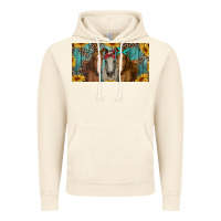 Vintage Artic horses with leopard and sunflowers Vintage Hoodie - RanaPortraitStore