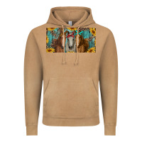 Vintage Camel horses with leopard and sunflowers Vintage Hoodie - RanaPortraitStore