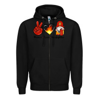 Black peace love firefighter Zipper Hoodie - Artiststas