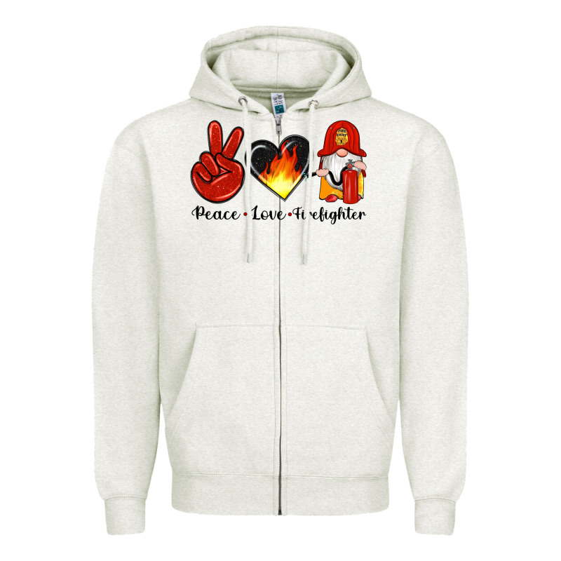 Peace Love Firefighter Zipper Hoodie by Artiststas | Teevron
