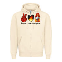 Sandshell peace love firefighter Zipper Hoodie - Artiststas