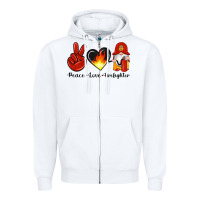 White peace love firefighter Zipper Hoodie - Artiststas
