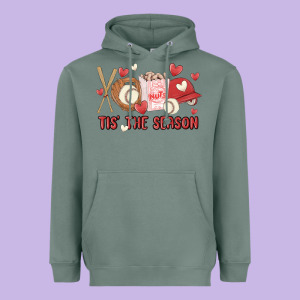 Tis The Season Baseball Heavyweight Hoodie Designed By Maliassmallbusiness