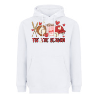 White tis the season baseball Heavyweight Hoodie - MaliasSmallBusiness