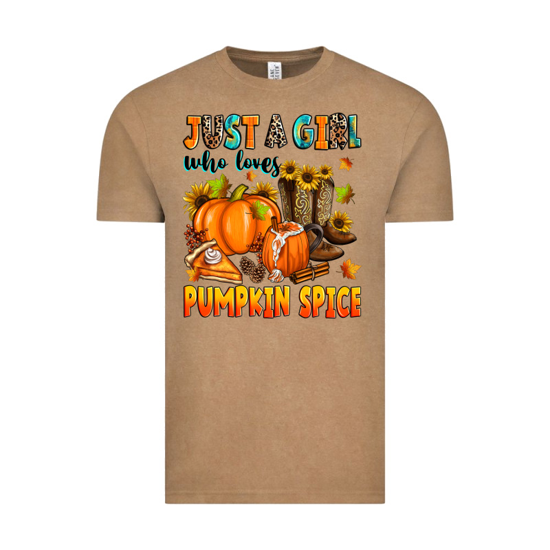 Just A Girl Who Loves Pumpkin Spice Vintage Tee by Zillion Design Studio | Teevron