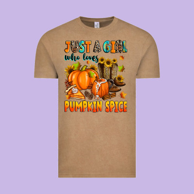 Just A Girl Who Loves Pumpkin Spice Vintage Tee Designed By Zillion Design Studio