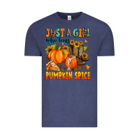 Vintage Denim just a girl who loves pumpkin spice Vintage Tee - Zillion Design Studio