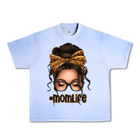 Grape Ice caucasian leopard messy bun mom life Urban Heavy Tee - texasbilliewilder