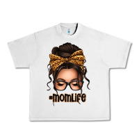 Lunar Rock caucasian leopard messy bun mom life Urban Heavy Tee - texasbilliewilder