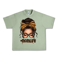 Oil Green caucasian leopard messy bun mom life Urban Heavy Tee - texasbilliewilder