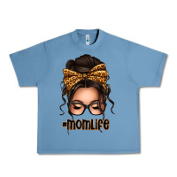Pebble Blue caucasian leopard messy bun mom life Urban Heavy Tee - texasbilliewilder