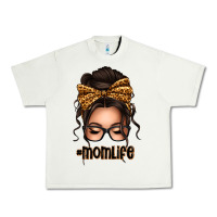 Pistachio caucasian leopard messy bun mom life Urban Heavy Tee - texasbilliewilder