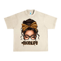 Sandshell caucasian leopard messy bun mom life Urban Heavy Tee - texasbilliewilder
