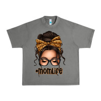 Tornado caucasian leopard messy bun mom life Urban Heavy Tee - texasbilliewilder