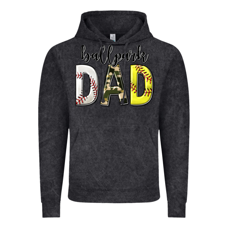 Ballpark Dad With Softball And Baseball Vintage Hoodie by texasbilliewilder | Teevron