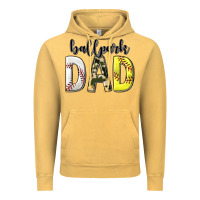 Vintage Mustard ballpark dad with softball and baseball Vintage Hoodie - texasbilliewilder