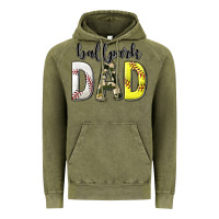 Vintage Olive ballpark dad with softball and baseball Vintage Hoodie - texasbilliewilder